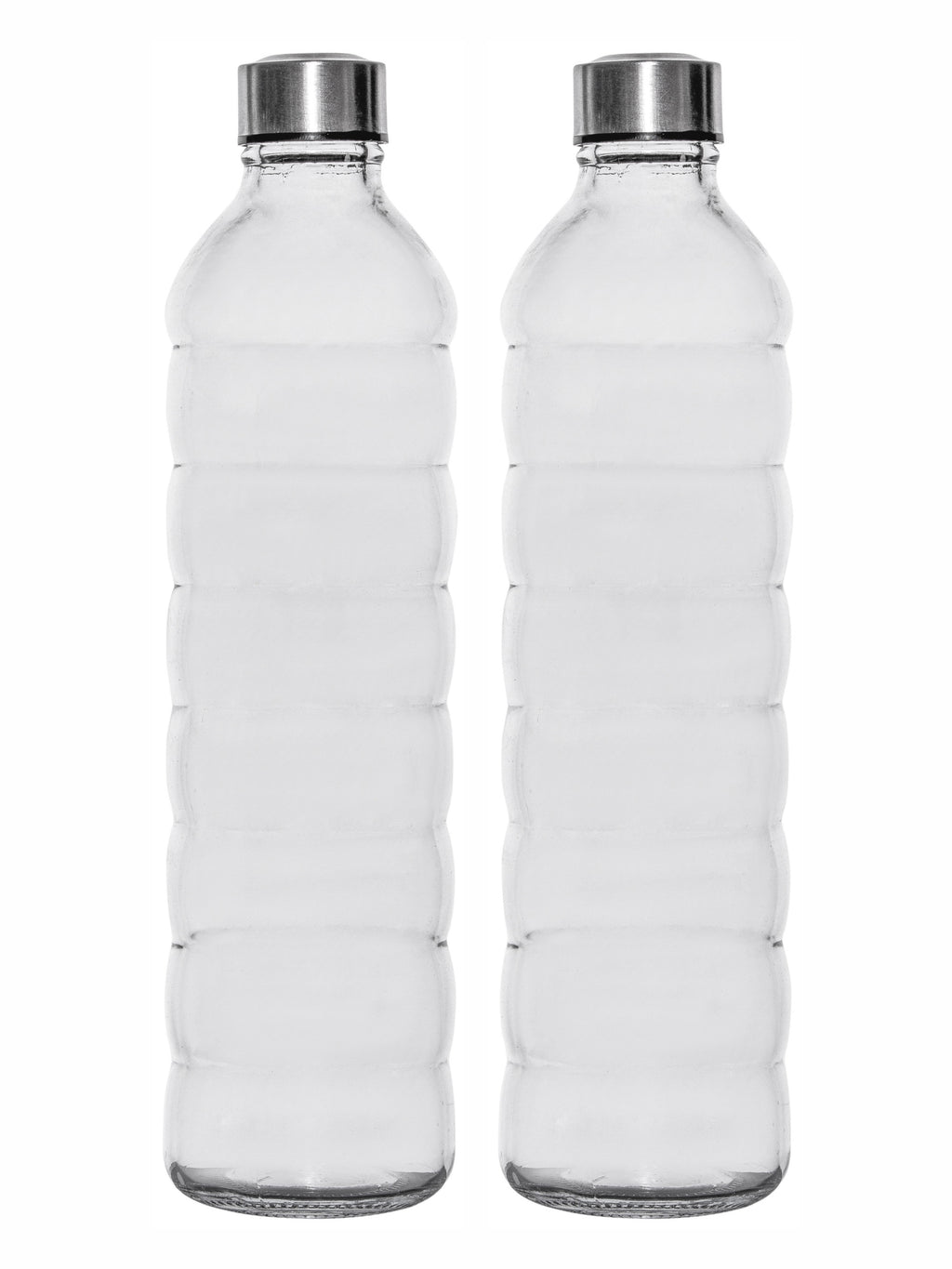 White Gold Glass Water Bottle (Set Of 2Pcs)