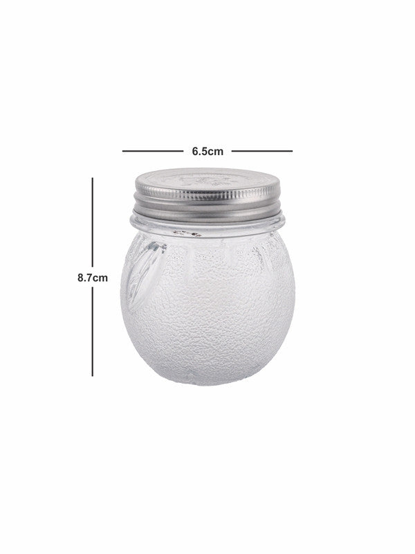 Glass Jar Set with Silver Colour Lid (Set of 12pcs)