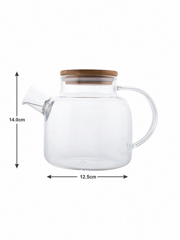 Glass Jug with Wooden Lid for Water, Juice WG-11118
