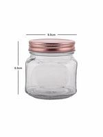 Glass Jar Set with Copper Colour Lid (Set of 6pcs)