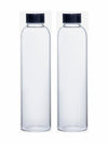 White Gold Transparent Borosilicate Glass Bottle (Set of 2pcs)