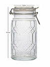White Gold Glass Storage Jar with Lid (Set of 2pcs)