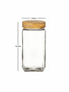 White Gold Airtight Glass Canister with Bamboo Lid (Set of 3pcs)