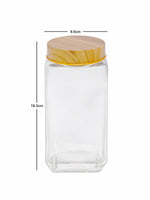 White Gold Airtight Glass Canister With Bamboo (Set of 3pcs)
