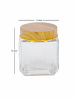 White Gold Airtight Glass Canister With Bamboo (Set of 3pcs)