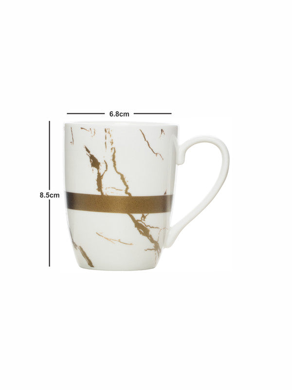 White Gold Porcelain Coffee Mug (Set of 6pcs)