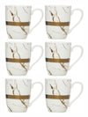 White Gold Porcelain Coffee Mug (Set of 6pcs)