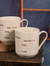 White Gold Porcelain Large Coffee Mug with Gold Print (Set of 2pcs) – GOOD  HOMES