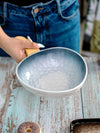 Porcelain Serving Bowl with Wooden Handle