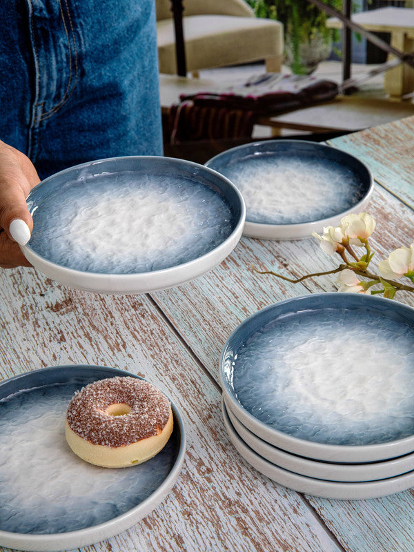 Porcelain Round Snack Plate Set of 6pcs