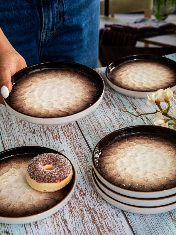 Porcelain Round Snack Plate Set of 6pcs