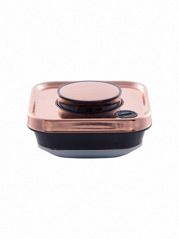 Square Glass Jar with Airtight Copper Lid WG-21127