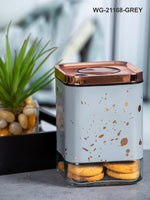 White Gold Glass Storage Jar with Lid