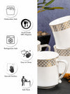 White Gold Porcelain Coffee Mug with Gold Print (Set of 6pcs)