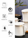 White Gold Porcelain Coffee Mug with Gold Print (Set of 6pcs)