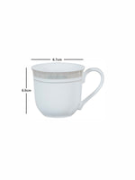 White Gold Porcelain Tea/Coffee Mug (Set of 6pcs)