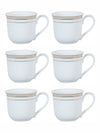 White Gold Porcelain Tea/Coffee Mug (Set of 6pcs)