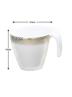 Porcelain Tea Cups/Coffee Mugs with Real Gold Design (Set of 6 mugs)