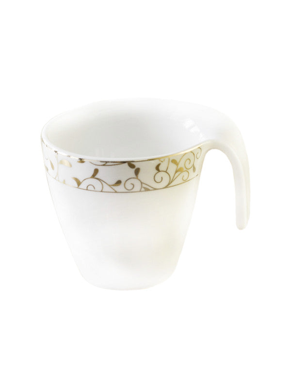 Porcelain Tea Cups/Coffee Mugs with Real Gold Design (Set of 6 mugs)