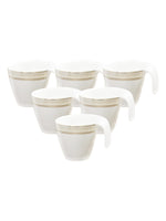 Porcelain Tea Cups/Coffee Mugs with Real Gold Design (Set of 6 mugs)