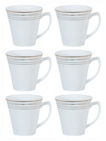 White Gold Porcelain Tea/Coffee Mug (Set of 6pcs)