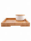 Porcelain Bowl with Wooden Lid & Tray (Set of 5pcs)