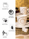 Porcelain Cup Saucer with Gold Print (Set of 12pcs)