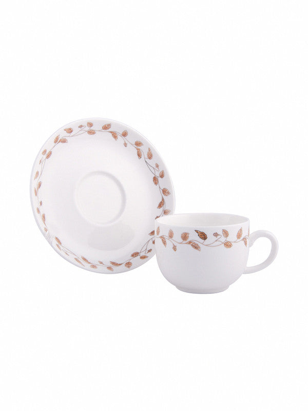 Porcelain Cup Saucer Set with Real Gold Design (Set Of 12 Pcs)