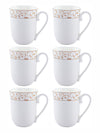 Porcelain Tea & Coffee Mug with Gold Print (Set of 6pcs)