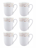 Porcelain Tea & Coffee Mug with Gold Print (Set of 6pcs)