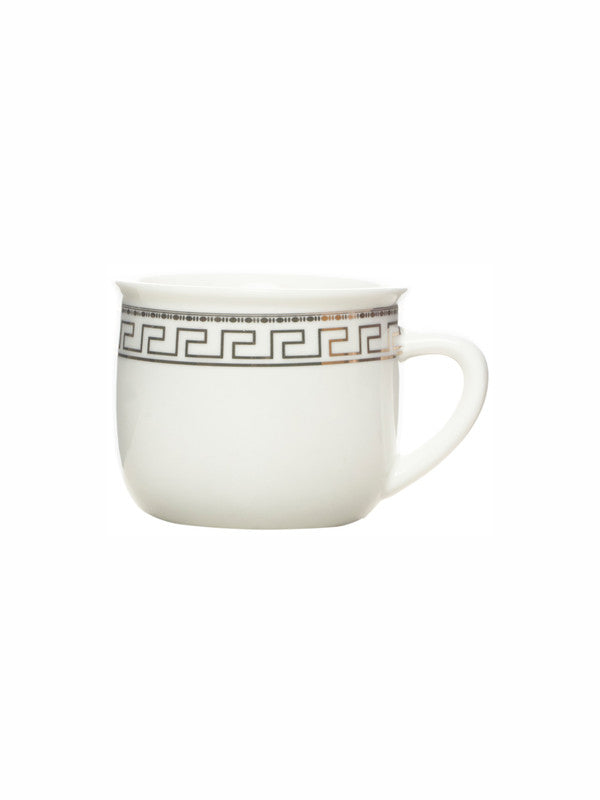 White Gold Porcelain Coffee/tea Mug with Gold Print (Set of 6pcs)