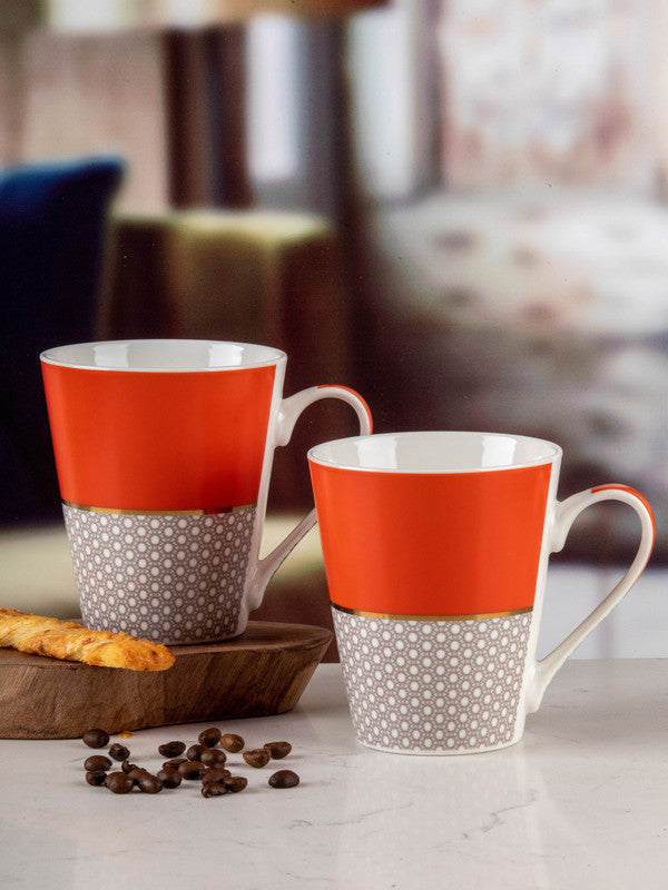 White Gold  Porcelaine Tea & Coffee Mug (Set of 2 pcs)