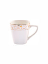 White Gold Porcelain Coffee Mug with Gold Print (Set of 6pcs)