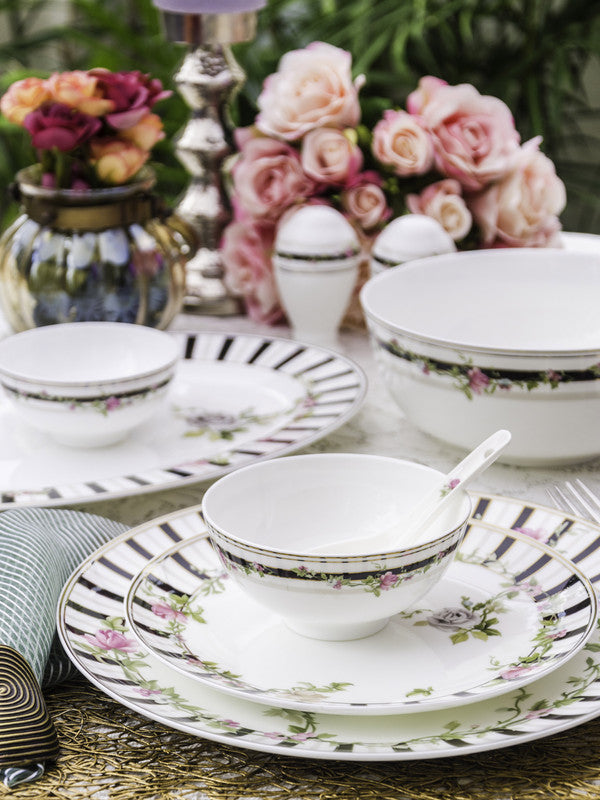 Floral Printed Porcelain Dinner Set (Set of 35 pcs)