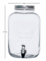 White Gold Glass Beverage Dispenser With Metal Lid