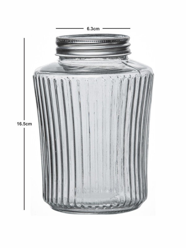 White Gold Glass Storage Jar (Set of 3pcs)