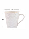 White Gold Porcelain Coffee Mug with Emboss Design & Gold Line (Set of 6pcs)