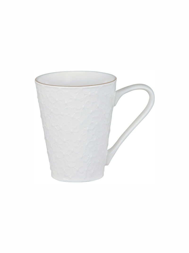 White Gold Porcelain Large Coffee Mugs (Set Of 2Pcs)