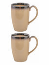 White Gold Porcelain Large Coffee Mug  (Set of 2pcs)