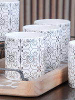 Goodhomes Bone China Coffee Mug with Real Platinum Print (Set of 6pcs)