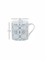 Goodhomes Bone China Coffee Mug with Real Platinum Print (Set of 6pcs)