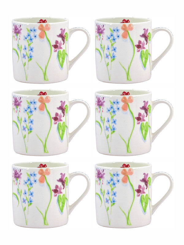 Goodhomes Bone China Tea & Coffee Mugs (Set of 6pcs)