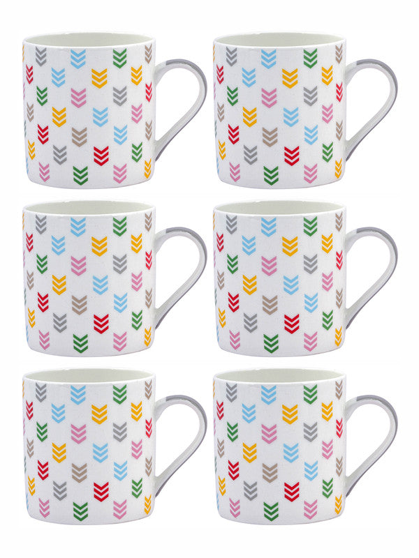 Goodhomes Bone China Tea & Coffee Mugs (Set of 6pcs)