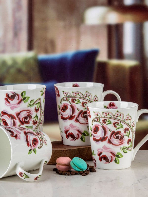 Goodhomes Bone China Tea & Coffee Mug (Set of 4 pcs)