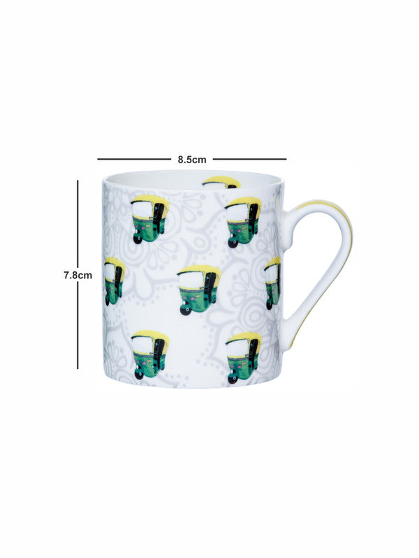 Goodhomes Bone China Tea/Coffee Large Mug (Set of 2pcs) 320ml - Taxi