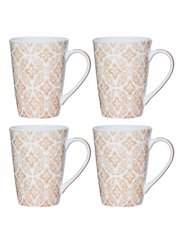 Goodhomes Bone China Tea/Coffee Large Mug (Set of 4pcs) 360ml - Ancient Floral