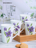 Goodhomes Bone China Tea/Coffee Large Mug (Set of 4pcs) 360ml - Modern Floral