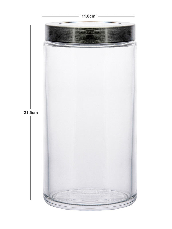 Goodhomes Glass Storage Jar with Lid (Set of 2pcs)