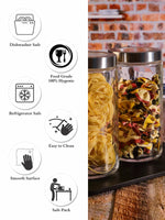 Goodhomes Glass Storage Jar with Lid (Set of 2pcs)