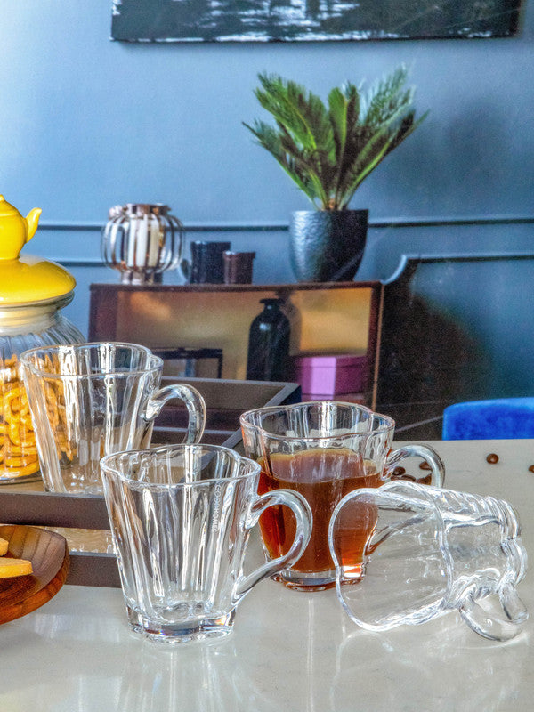 Goodhomes Glass Tea/Coffee Mugs (Set of 6pcs)